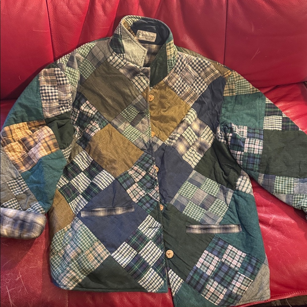 Vintage Patch Magic Patchwork Button-Up Jacket - image 1